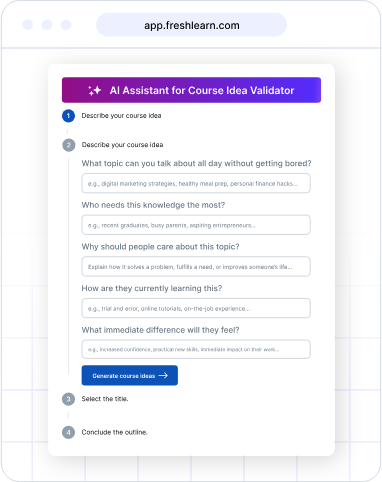 Ai assistant for course creation