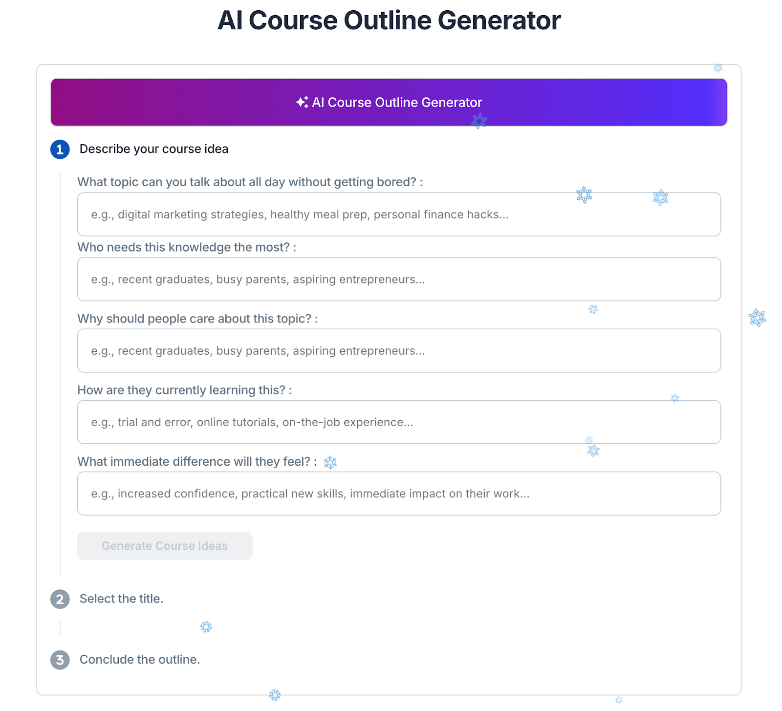 Ai Coure Online generator