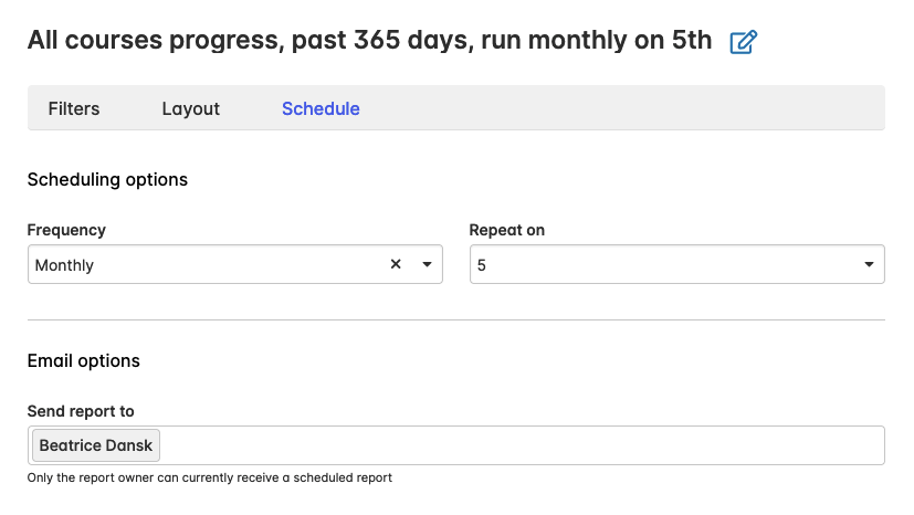 Course compltion prograess