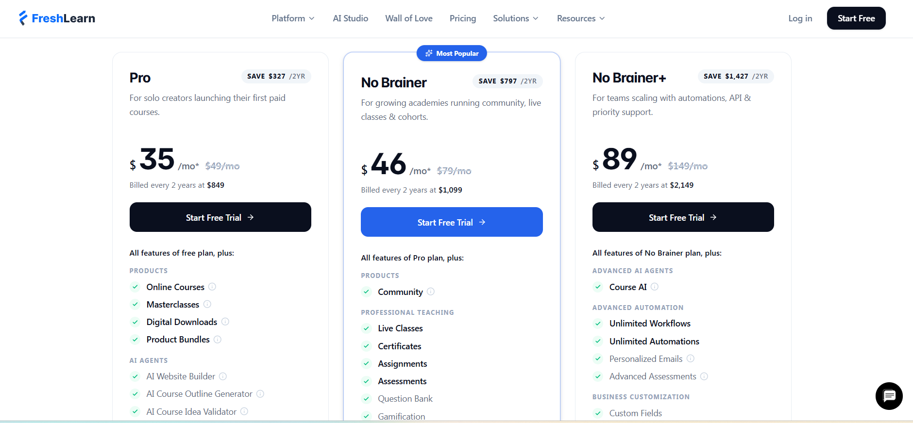 Freshlearn Pricing in 2026