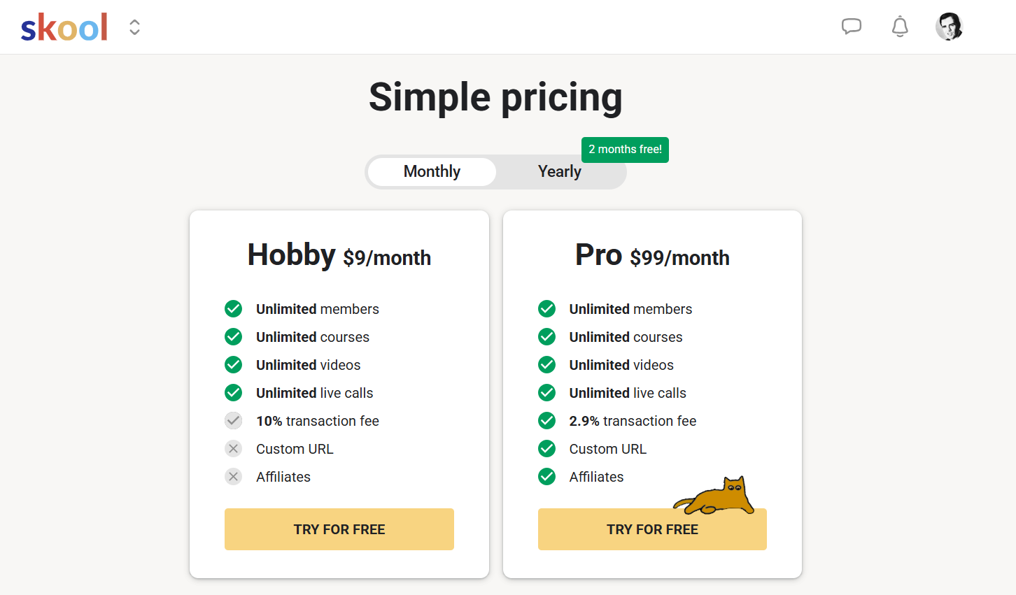 Skool Pricing