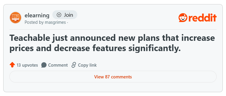 Teachable Price Increased