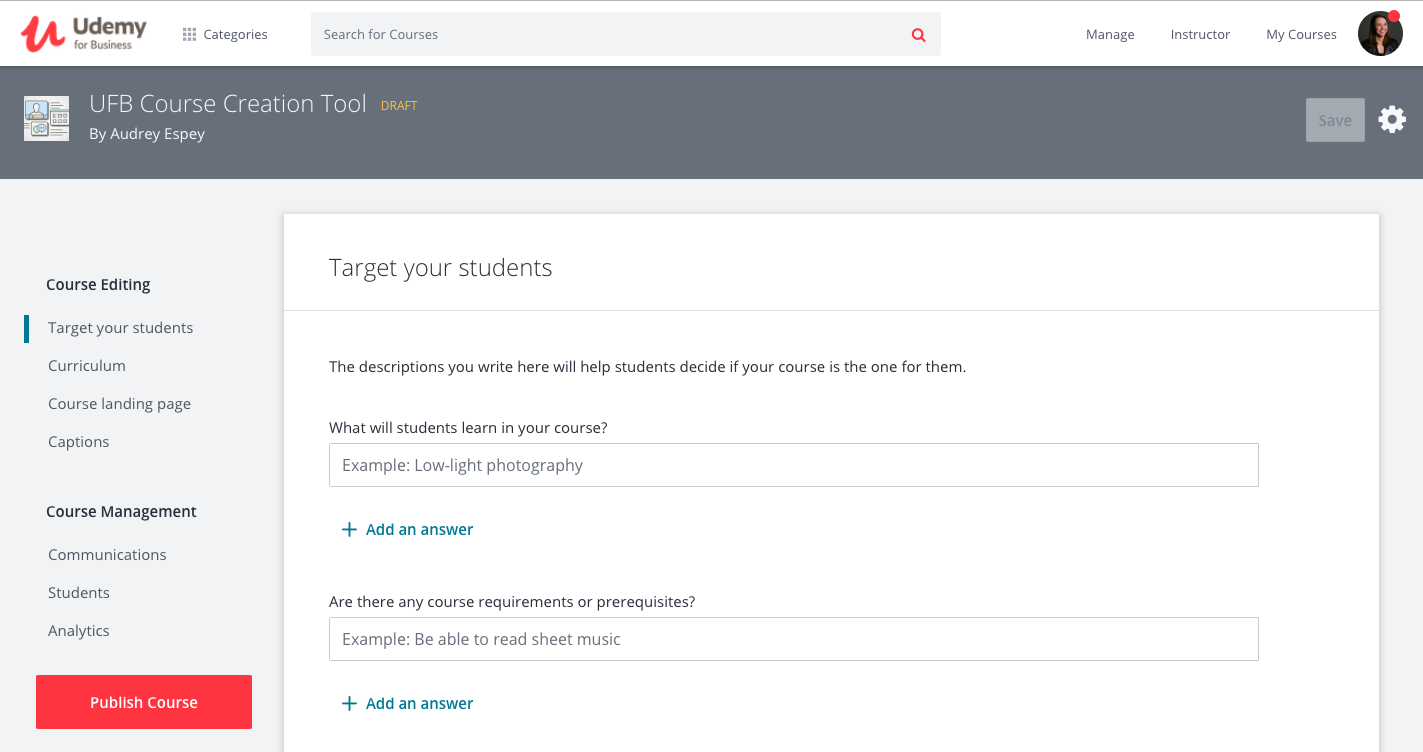Udemy Course creation