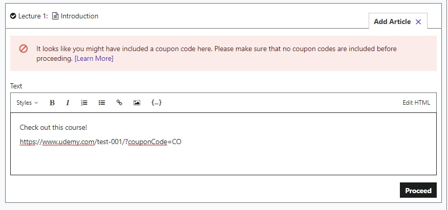 UDemy Template creation